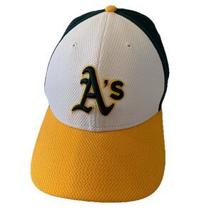 New Era Oakland A's Baseball Hat Adjustable Velcro Strap Mesh Trucker MLB